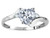 Star K Heart Shape 6mm Genuine White Topaz bypass Ring - 317238P8