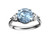 Star K Three 3 Stone 8mm Round Genuine Sky Blue Topaz Trillion Engagement Promise Comfort fit Ring - 317666B85