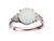 Star K Three 3 Stone 8mm Round Genuine Opal Trillion Engagement Promise Comfort fit Ring - 317771AP9