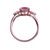 Star K Three 3 Stone 8mm Round Created Pink Sapphire Trillion Engagement Promise Comfort fit Ring - 317762AP8