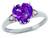 Star K Heart Shaped 8mm Genuine Amethyst Engagement Promise Wedding Ring - 317772B4