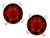 Star K Round 7mm Genuine Garnet Screw Back Stud Earrings with Heart Prongs - 317443A