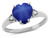 Star K Heart Shaped 8mm Created Star Sapphire Engagement Promise Wedding Ring - 317858AF45