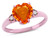 Star K Heart Shaped 8mm Simulated Orange Mexican Fire Opal Engagement Promise Wedding Ring - 317829P65