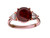 Star K Three 3 Stone 8mm Round Genuine Garnet Trillion Engagement Promise Comfort fit Ring - 317759AP75