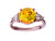Star K Three 3 Stone 8mm Round Genuine Citrine Trillion Engagement Promise Comfort fit Ring - 317739P7