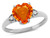 Star K Heart Shaped 8mm Simulated Orange Mexican Fire Opal Engagement Promise Wedding Ring - 317785B75