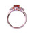 Star K Three 3 Stone 8mm Round Created Ruby Trillion Engagement Promise Comfort fit Ring - 317743P55