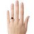 Star K Three 3 Stone 8mm Round Genuine Garnet Trillion Engagement Promise Comfort fit Ring - 317723W8