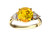 Star K Three 3 Stone 8mm Round Genuine Citrine Trillion Engagement Promise Comfort fit Ring - 317721W55