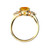 Star K Three 3 Stone 8mm Round Simulated Imperial Yellow Topaz Trillion Engagement Promise Comfort Ring - 317712A85