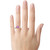 Star K Three 3 Stone 8mm Round Created Pink Sapphire Trillion Engagement Promise Comfort fit Ring - 317726W8