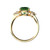 Star K Three 3 Stone 8mm Round Simulated Emerald Trillion Engagement Promise Comfort fit Ring - 317711A85