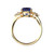 Star K Three 3 Stone 8mm Round Created Sapphire Trillion Engagement Promise Comfort fit Ring - 317706A45