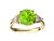 Star K Three 3 Stone 8mm Round Genuine Peridot Trillion Engagement Promise Comfort fit Ring - 317704A8