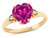 Star K Heart Shaped 8mm Simulated Pink Tourmaline Engagement Promise Wedding Ring - 317804A9