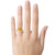 Star K Three 3 Stone 8mm Round Simulated Imperial Yellow Topaz Trillion Engagement Promise Comfort Ring - 317730W5