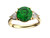 Star K Three 3 Stone 8mm Round Simulated Emerald Trillion Engagement Promise Comfort fit Ring - 317729W4