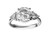 Star K Three 3 Stone 8mm Round Genuine White Topaz Trillion Engagement Promise Comfort fit Ring - 317696AF45