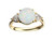 Star K Three 3 Stone 8mm Round Genuine Opal Trillion Engagement Promise Comfort fit Ring - 317735W4
