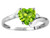 Star K Heart Shape 6mm Genuine Peridot bypass Ring - 317228A75