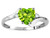 Star K Heart Shape 6mm Genuine Peridot bypass Ring - 317228B75