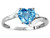 Star K Heart Shape 6mm Genuine Blue Topaz bypass Ring - 317225P45