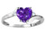 Star K Heart Shape 6mm Genuine Amethyst bypass Ring - 317222P55