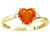 Star K Heart Shape 6mm Simulated Orange Mexican Fire Opal bypass Ring - 317236B6