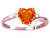 Star K Heart Shape 6mm Simulated Orange Mexican Fire Opal bypass Ring - 317236B6