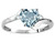 Star K Heart Shape 6mm Genuine Sky Blue Topaz bypass Ring - 317226A85