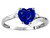 Star K Heart Shape 6mm Created Sapphire bypass Ring - 317230A65