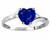 Star K Heart Shape 6mm Created Sapphire bypass Ring - 317230A65