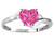 Star K Heart Shape 6mm Created Pink Sapphire bypass Ring - 317232P6