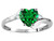 Star K Heart Shape 6mm Simulated Emerald bypass Ring - 317235A4