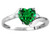 Star K Heart Shape 6mm Simulated Emerald bypass Ring - 317235A4