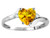 Star K Heart Shape 6mm Genuine Citrine bypass Ring - 317227A45