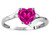 Star K Heart Shape 6mm Simulated Pink Tourmaline bypass Ring - 317233P7
