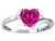 Star K Heart Shape 6mm Simulated Pink Tourmaline bypass Ring - 317233P7