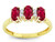 Star K 3 Three Oval Created Ruby Stones Promise Ring Wedding Band - 317214AF5
