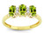 Star K 3 Three Oval Genuine Peridot Stones Promise Ring Wedding Band - 317193B4