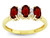 Star K 3 Three Oval Genuine Garnet Stones Promise Ring Wedding Band - 317195B6