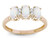 Star K 3 Three Oval Genuine Opal Stones Promise Ring Wedding Band - 317196B8