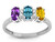 Star K Custom Personalized 3 Three Oval Birthstones Mothers Ring Promise Wedding Band - 317220B9