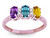 Star K Custom Personalized 3 Three Oval Birthstones Mothers Ring Promise Wedding Band - 317220B9