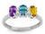 Star K Custom Personalized 3 Three Oval Birthstones Mothers Ring Promise Wedding Band - 317220P45