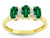 Star K 3 Three Oval Simulated Emerald Stones Promise Ring Wedding Band - 317202B55