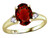 Star K Oval 9x7 Genuine Garnet Three 3 Stone Heart Engagement Promise Wedding Ring - 318127W8