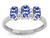 Star K 3 Three Oval Genuine Tanzanite Stones Promise Ring Wedding Band - 317206AF75