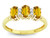 Star K 3 Three Oval Genuine Citrine Stones Promise Ring Wedding Band - 317192B6